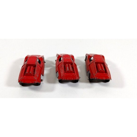 Vintage Tootsie Toy Diecast Metal Car Fiat Abarth Red 2.5" Lot of 3 - Picture 3 of 4